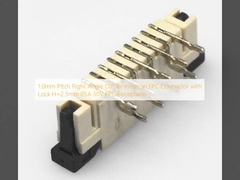 1.0mm Pitch Right Angle DIP Termination FPC Connector con serratura H=2.5mm 05A 50V FPC Receptacle